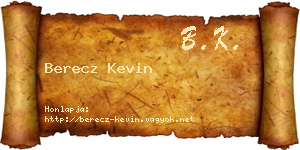 Berecz Kevin névjegykártya